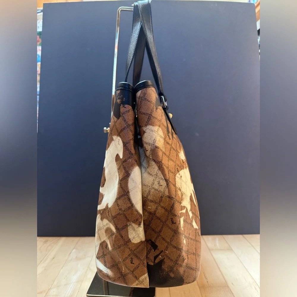 Rare L.A.M.B. By Gwen Stefani "Stencil" Graphic Tote + Stripped Cloth Bag - Picture 5 of 12